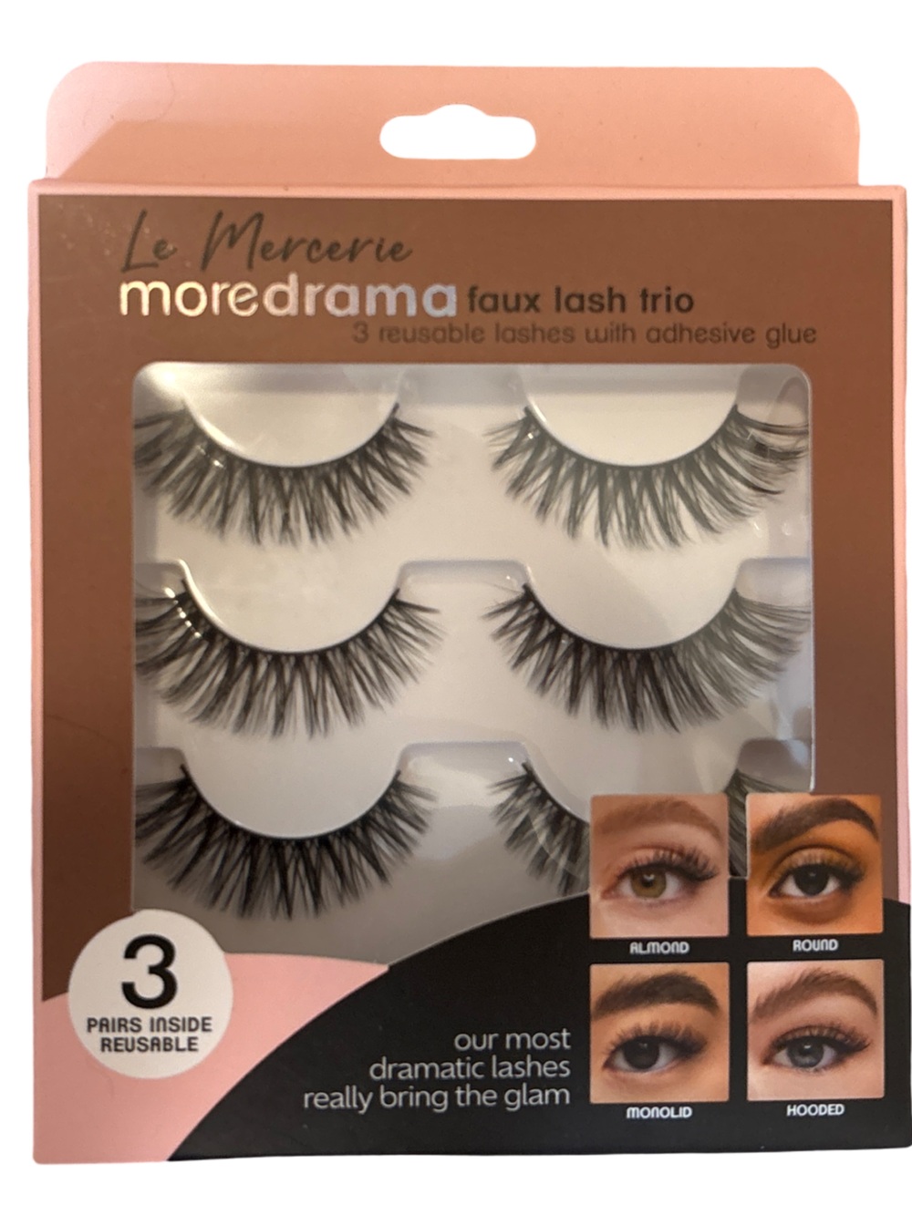 Le Mercerie More Drama Faux Reusable Lash Trio  NEW